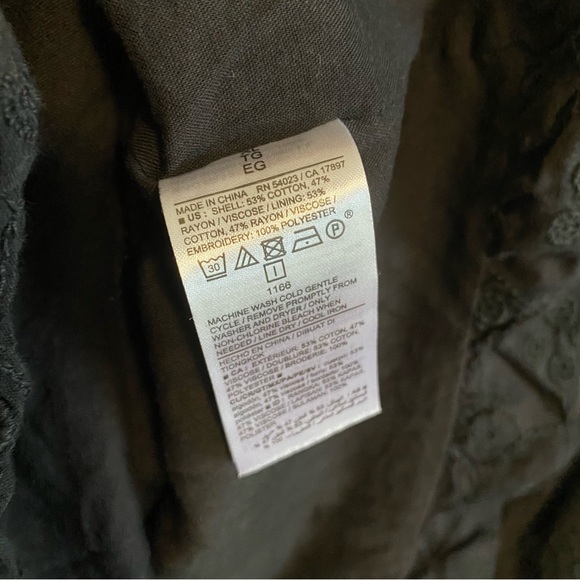 NWT Old Navy Black Lined Tie Shoulder Eyelet Baby Doll Top Size XL - Picture 5 of 5